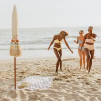 Summerland Beach Umbrella - Waikiki Stripes