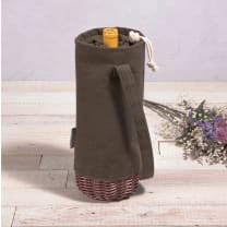 Malbec Insulated Canvas and Willow Wine Bottle Basket