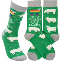 I'm The Rainbow Sheep Of The Family Funny Socks in Green | Unisex | LGBTQ