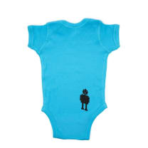 GetBullish Robot Gender Roles Feminist Baby Bodysuit in Bright Aqua | Hand Silk-Screened