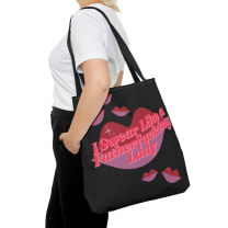 I Swear Like a Fatherf💋cking Lady Tote Bag in Black | 18" x 18"