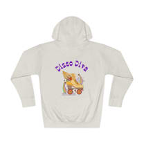 Disco Diva Roller Skate Unisex Fleece Hoodie Sizes S-3X - Color: Bone, Size: S