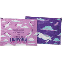Jumbo Pouch Always Be A Unicorn Purple Recycled Material Jumbo Zipper Folder | 14.25" x 10"