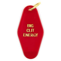 Big Clit Energy Motel Style Keychain in Red and Gold