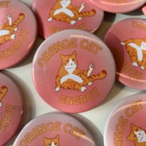 Orange Cat Energy 2.25" Large Pinback Button