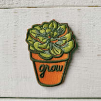 Grow Through What You Go Through Plant Lover No-Sew Patch