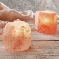 Set of 2 Himalayan Salt Votive Candle Holder | 3.5" Diameter