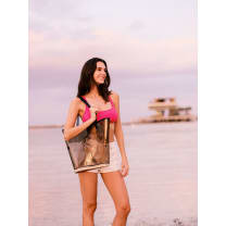 The Ada Vinyl Beach Tote - Smoke