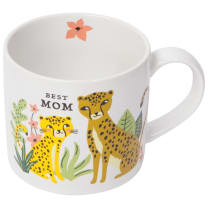 Best Mom Leopards Mug In Gift Box | Giftable Coffee Tea Stoneware Cup | 14oz