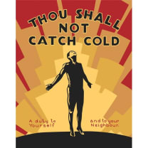 Thou Shall Not Catch Cold 2.5" x 3.5" Vintage Art Magnet