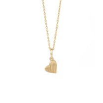 Mini Reversible Heart Charm Necklace