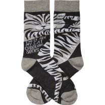 These Are My Cat Cuddling Socks Funny Novelty Socks with Cool Design, Bold/Crazy/Unique/Quirky Specialty Dress Socks