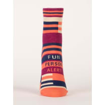 Fun Person Alert Women's Ankle Socks in Orange Stripe | BlueQ at GetBullish