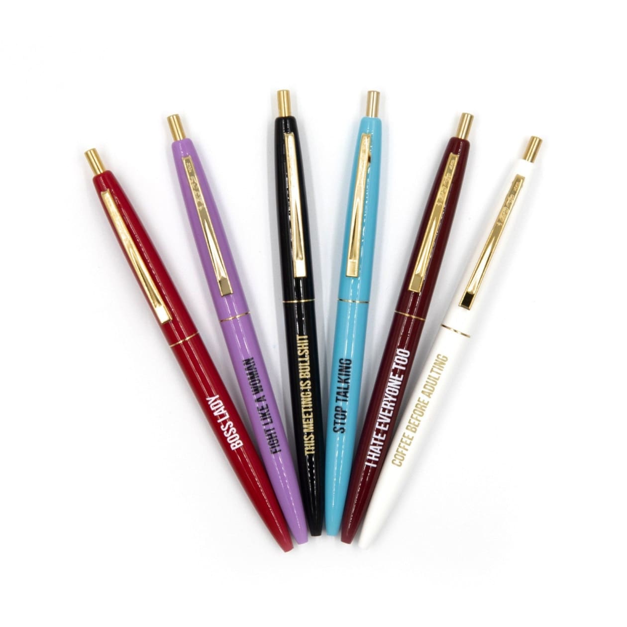 Snarky Boss Lady Pen Set in Brilliant Multicolor - Set of 6 Pens