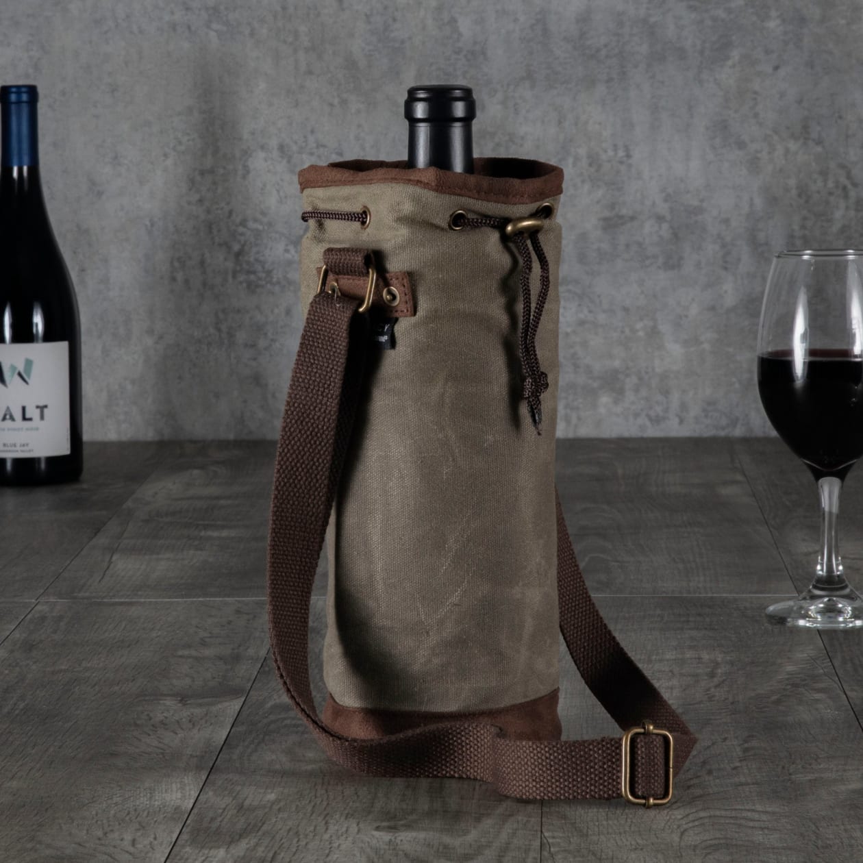 Waxed Canvas Wine Tote