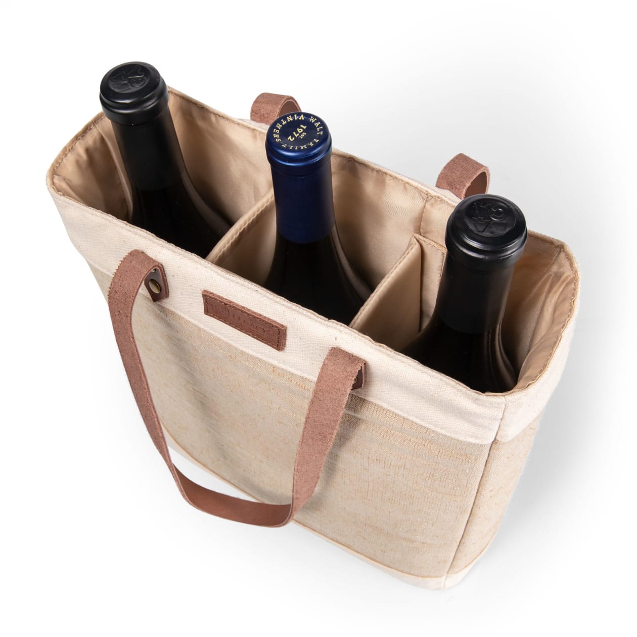 Pinot Jute 3 Bottle Insulated Wine Bag