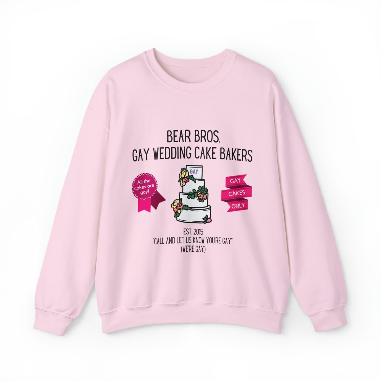 Bear Bros. Gay Wedding Cake Bakers Unisex Heavy Blend™ Crewneck Sweatshirt Sizes SM-5XL | Plus Size Available