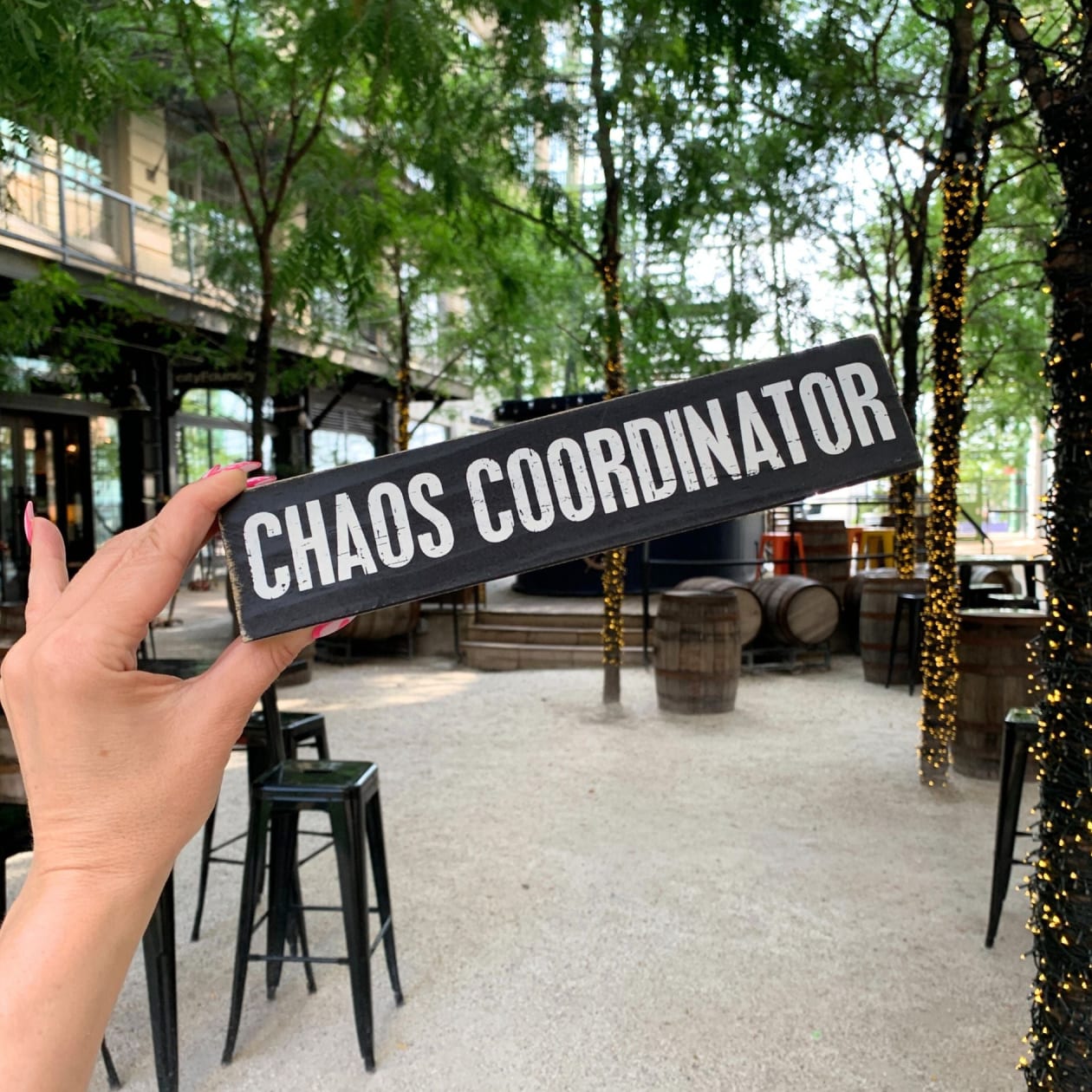 Chaos Coordinator / Director Of Sarcasm Reversible Wooden Desk Plate