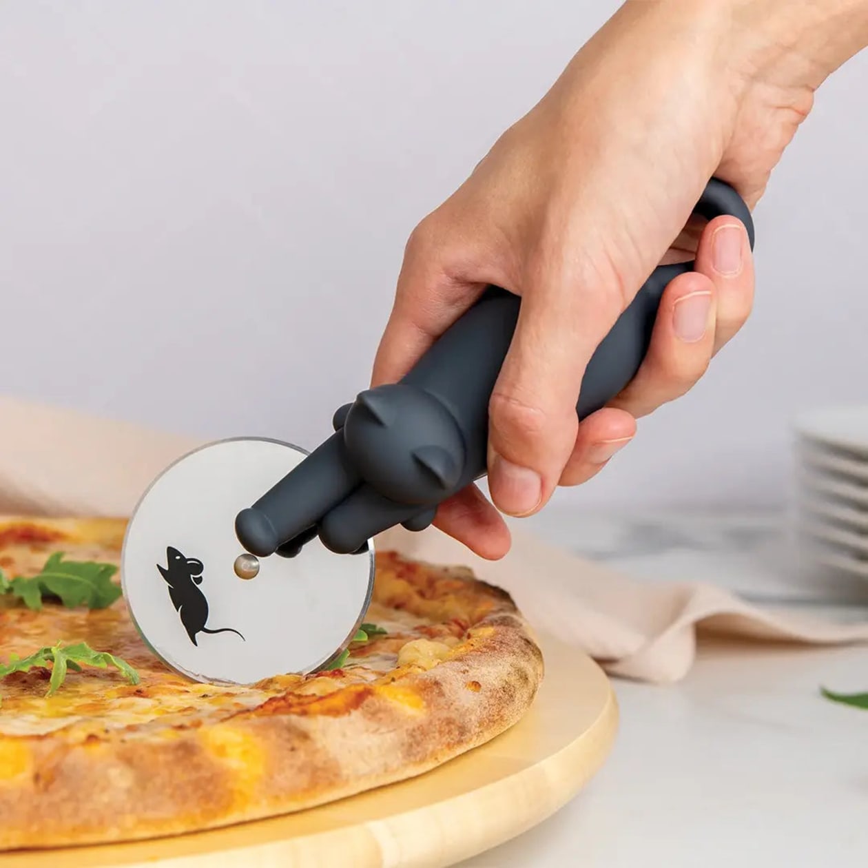 Kitty Cut Pizza Cutter Wheel | Black Cat Lovers Kitchen Utensils