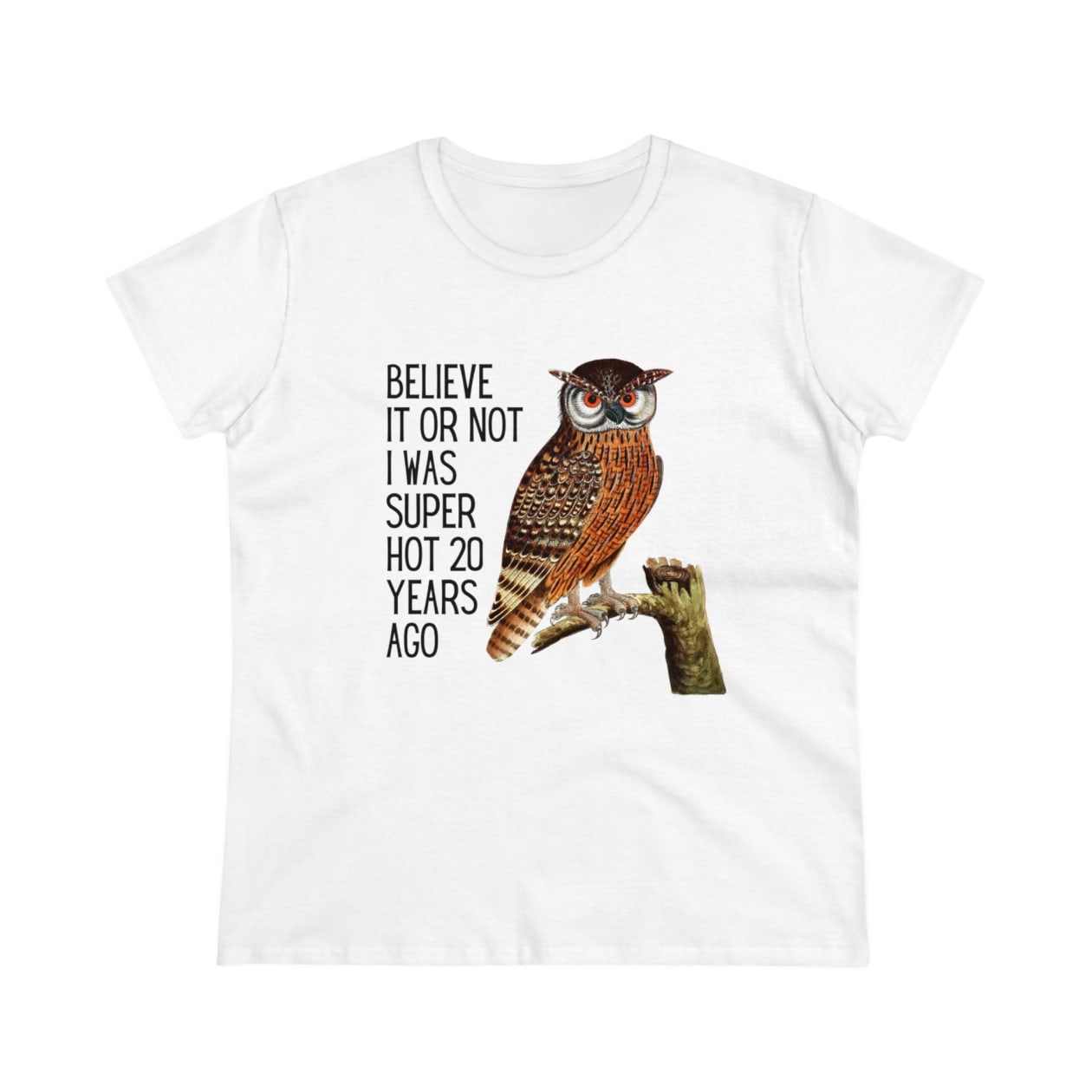 Super Hot Twenty Years Ago Vintage Owl Women's Midweight Cotton Tee