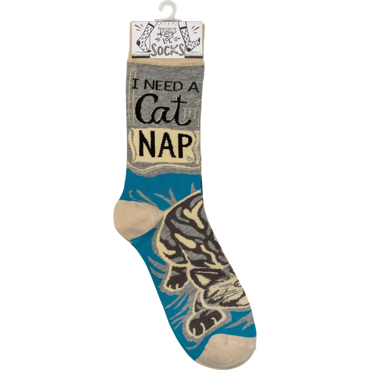 I Need A Cat Nap Crew Funny Novelty Socks