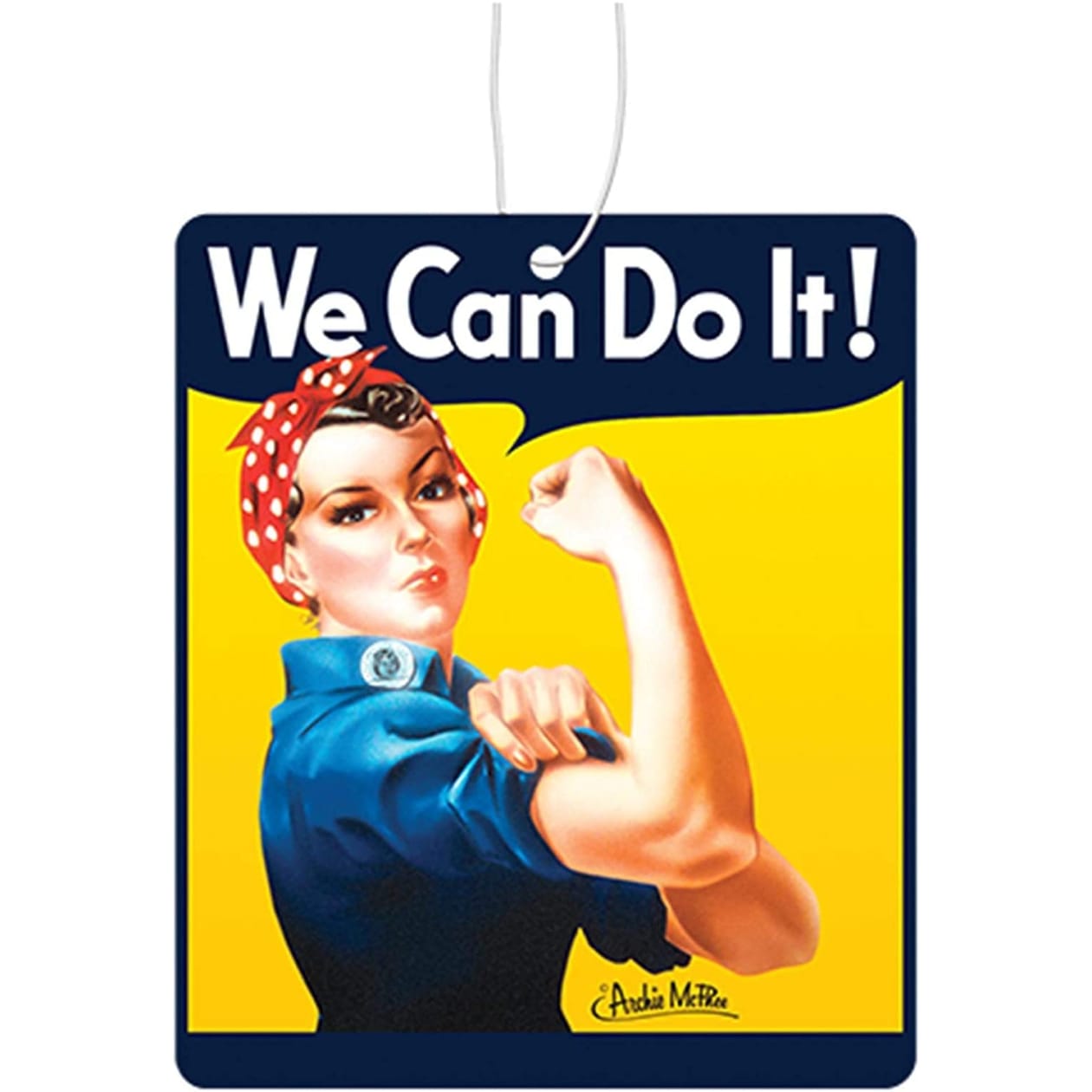 Rosie the Riveter Hanging Air Freshener in Lemon Scent