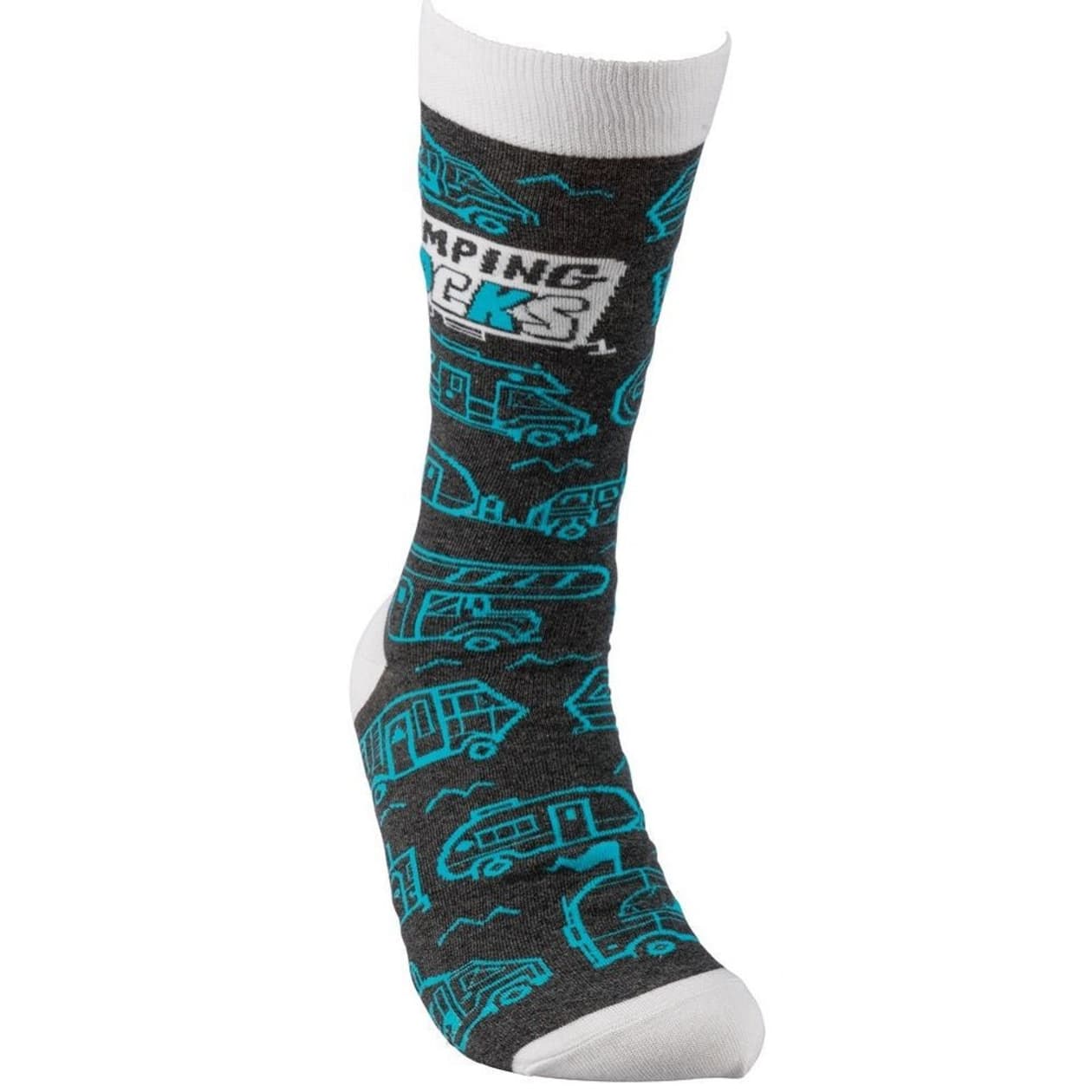 Camping Socks with in RV Black Teal Funny Novelty Socks