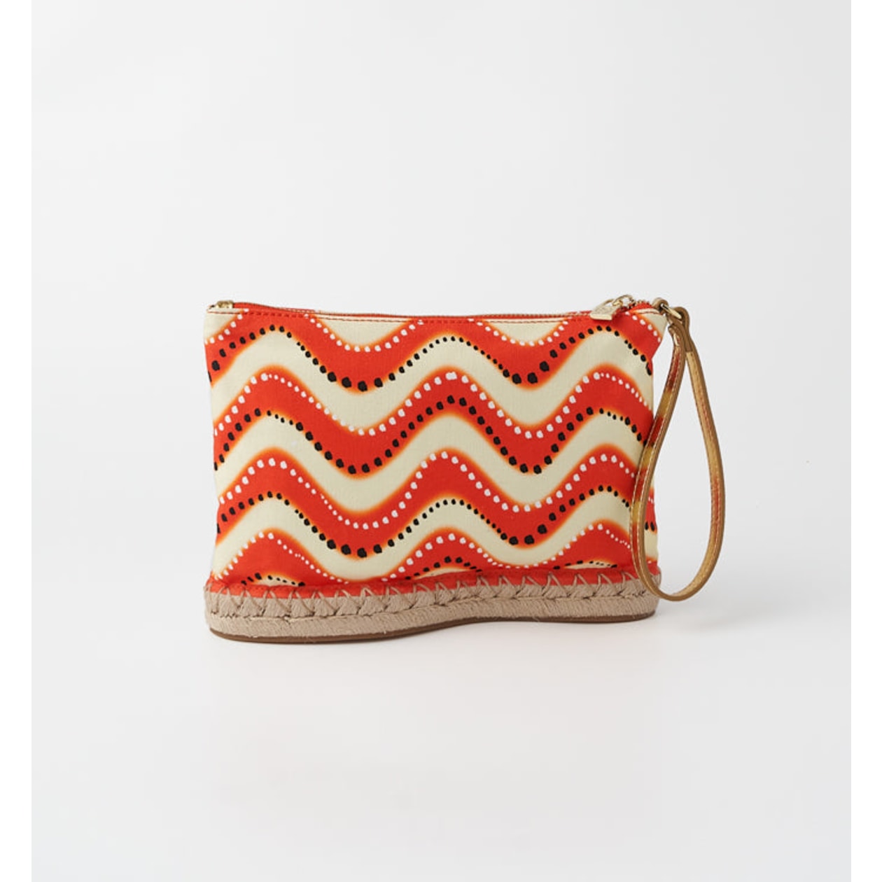 The Sandra Canvas Clutch - Orange Wave