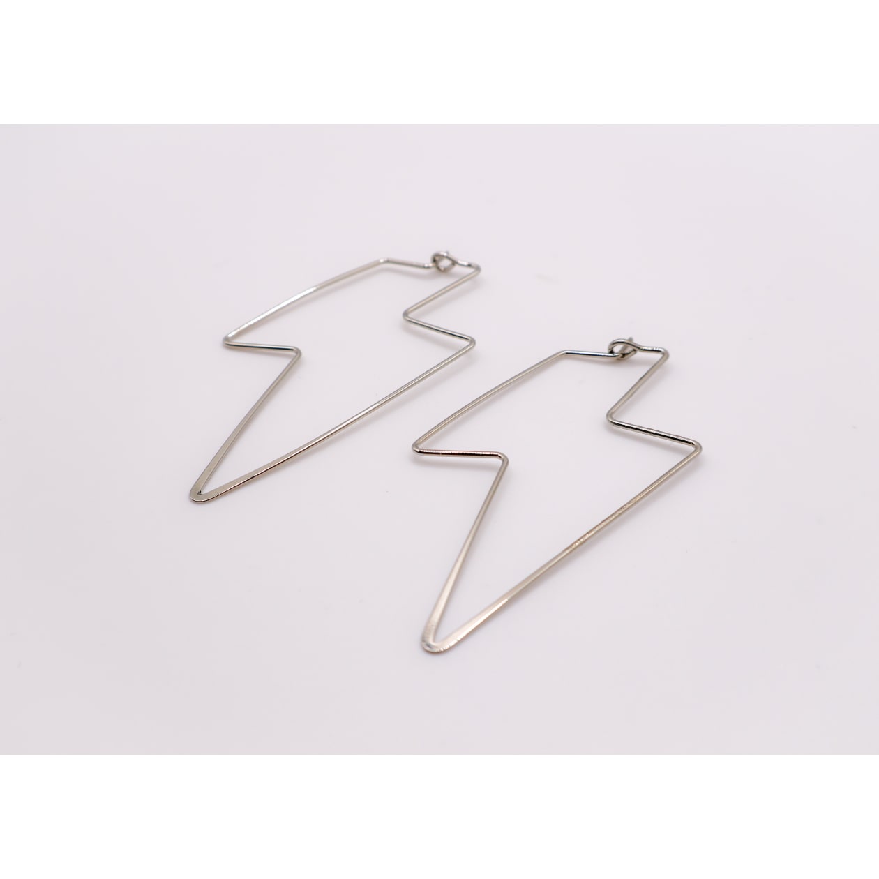 Silver Lightning Bolt Earrings