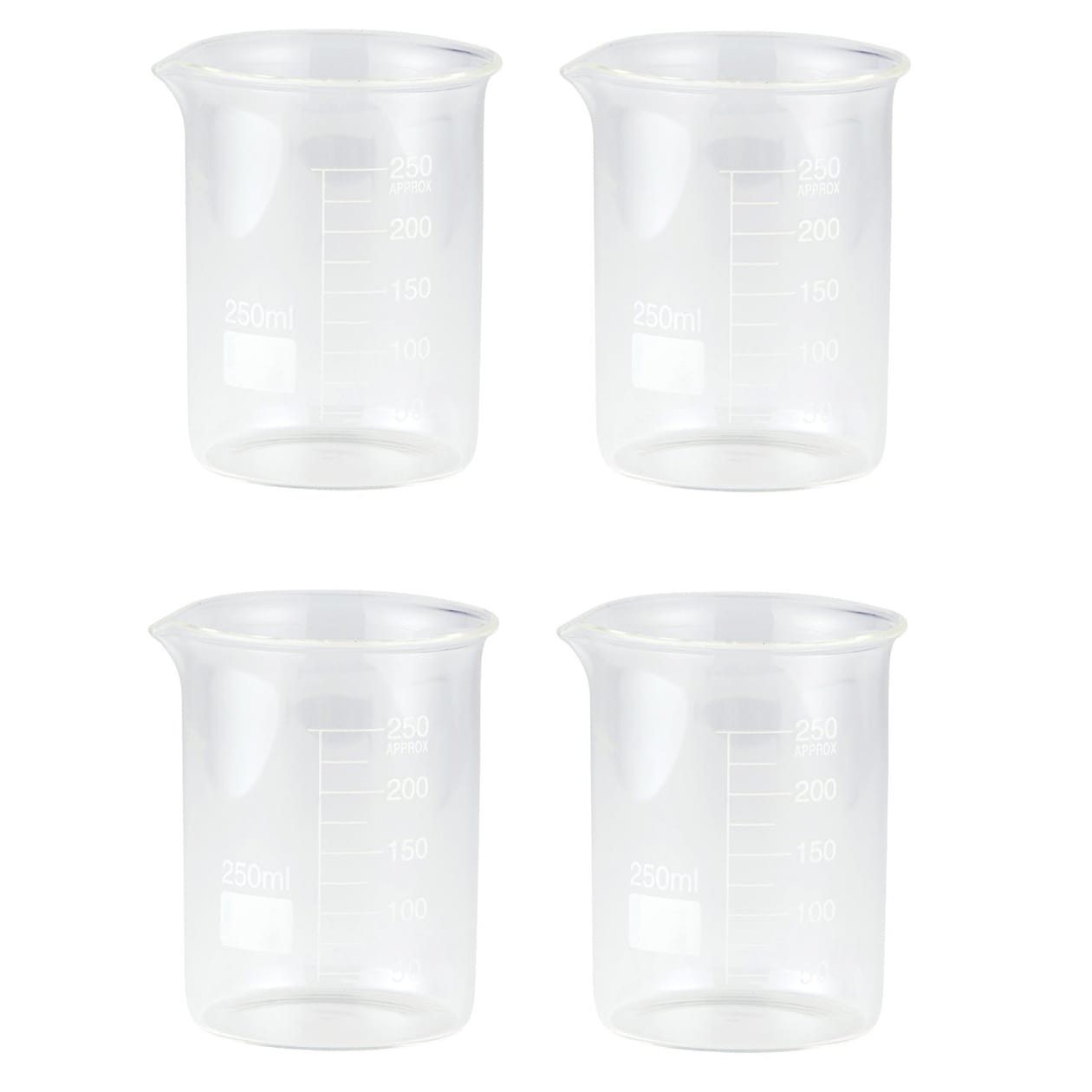 Mixology Beaker Drinking Glasses | Set of 4 | Laboratory Beaker Style Liquor Tumblers