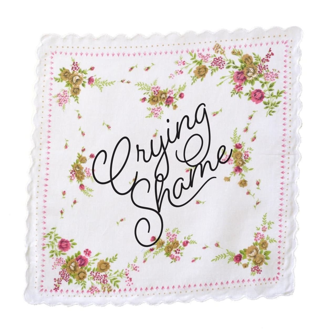 Crying Shame Hankie Retro Floral Print Cotton Handkerchief