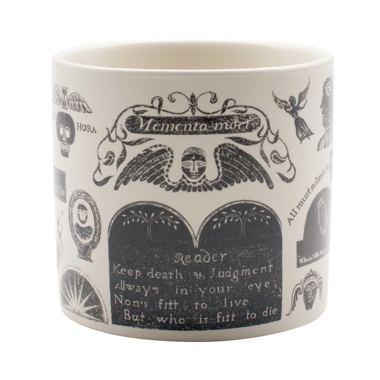 Memento Mori Coffee Mug | Remember Death Ceramic Coffee Tea Cup | 14oz