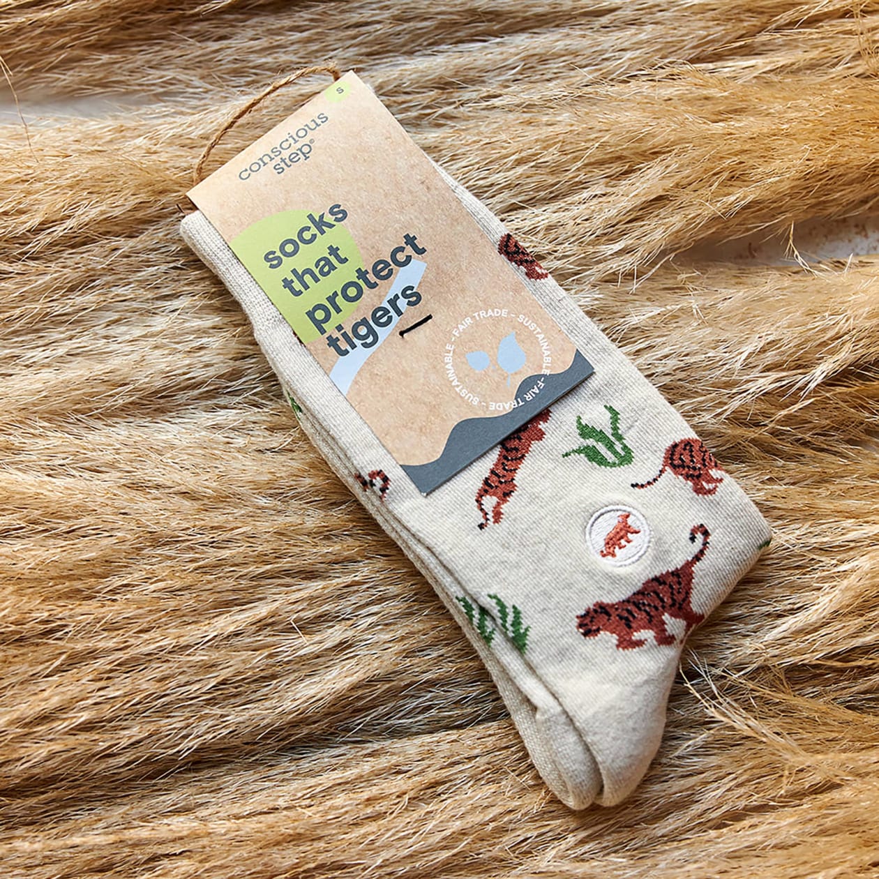 Men's Socks that Protect Tigers  | Fair Trade | Fits Men's Sizes 8.5-13