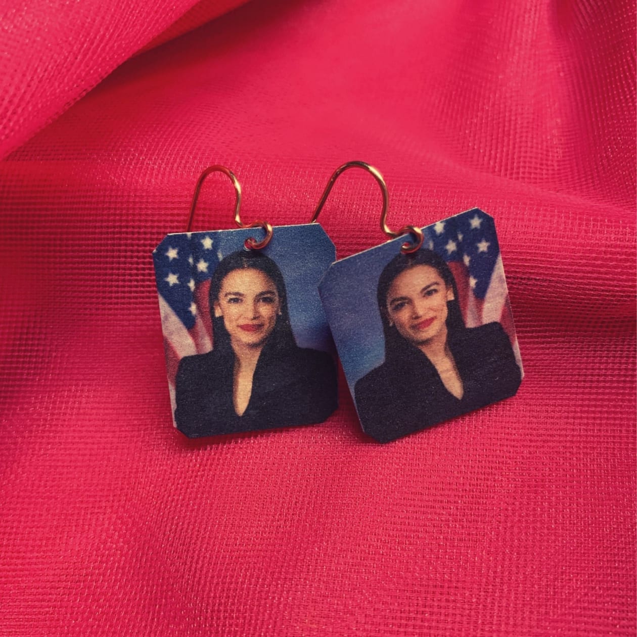 Alexandria Ocasio-Cortez Handmade Copper Earrings