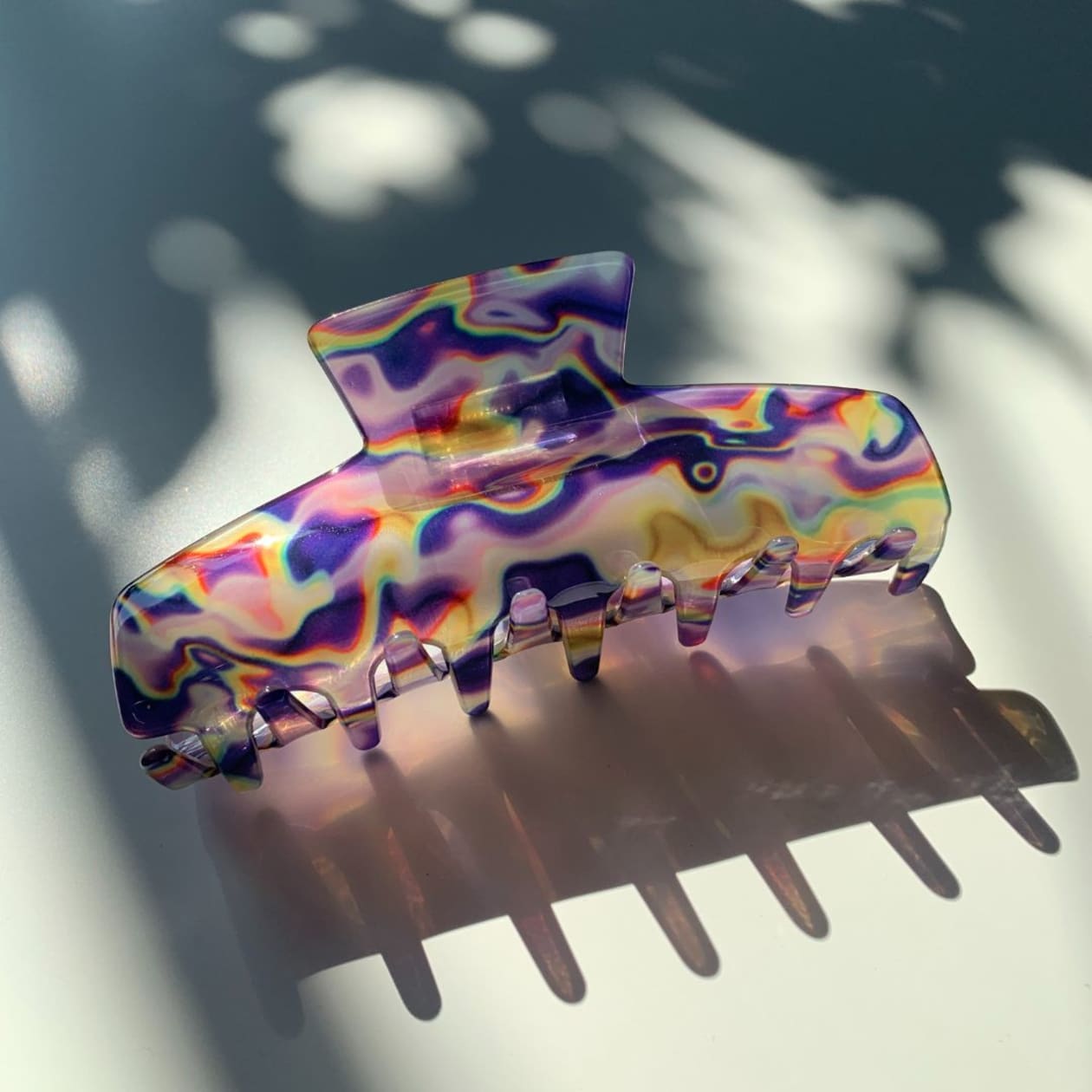 Velvet Claws Hair Clip | The Psychedelic in Purple Trip | Claw Clip in Velvet Travel Bag