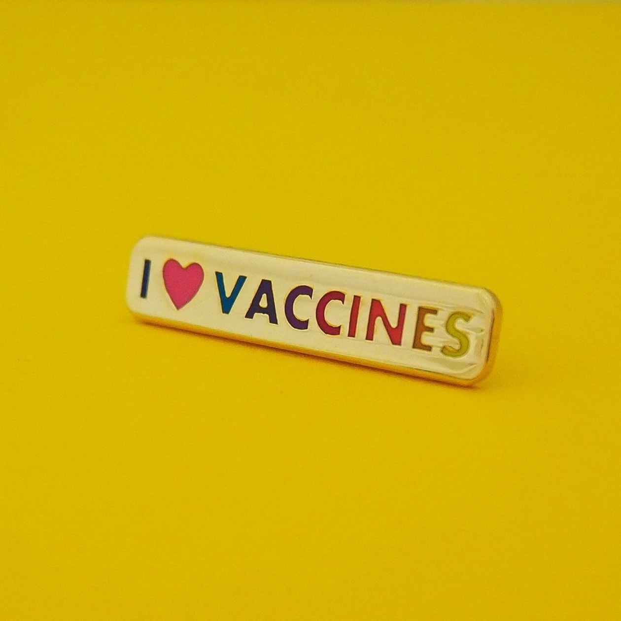 I Love Vaccines Gold Plated Enamel Pin