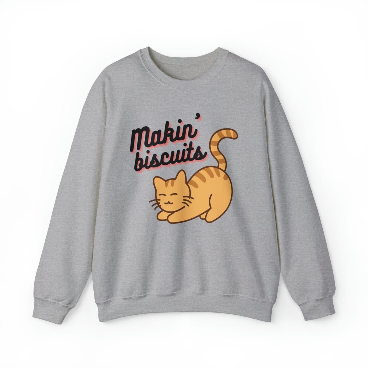 Makin' Biscuits Cat Unisex Heavy Blend™ Crewneck Sweatshirt