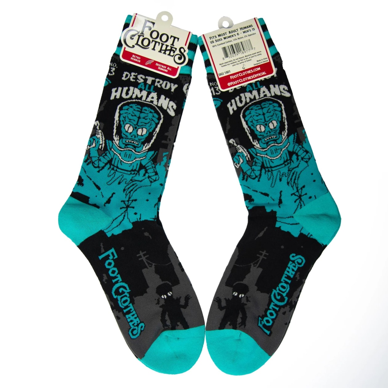 Destroy All Humans Crew Socks | Alien Horror Themed Socks