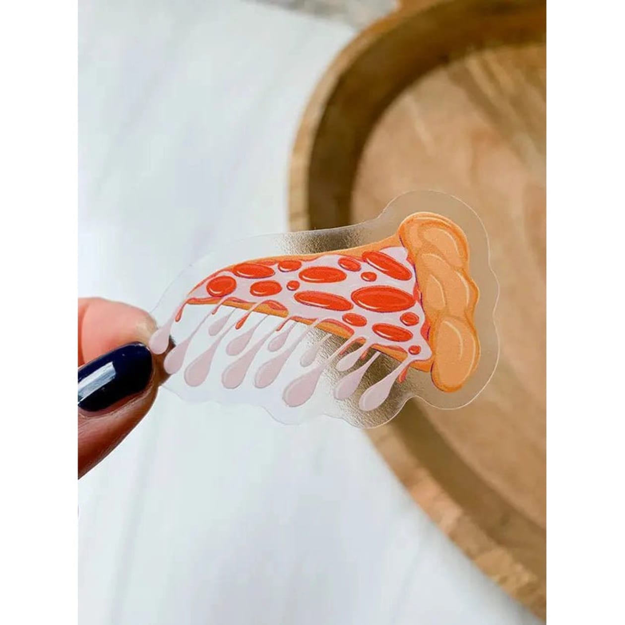 Drippy Pizza Die Cut Sticker on Transparent Background