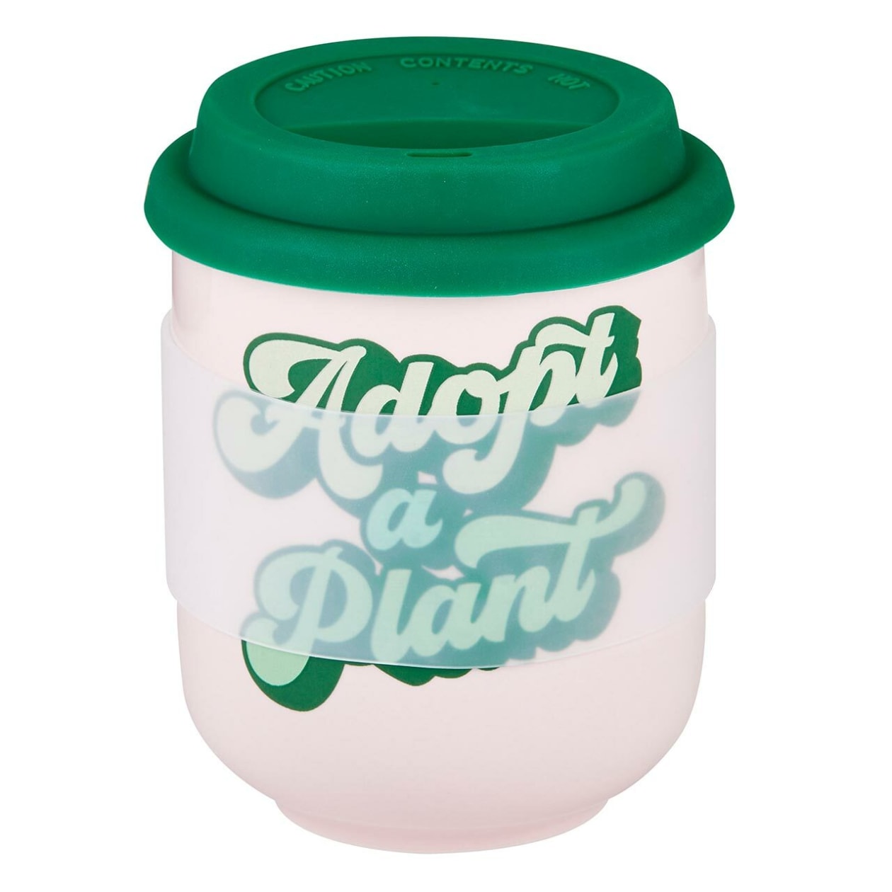 Adopt a Plant Ceramic To Go Mug | Holds 16 oz. | Eco Mug with Silicone Lid and Sleeve