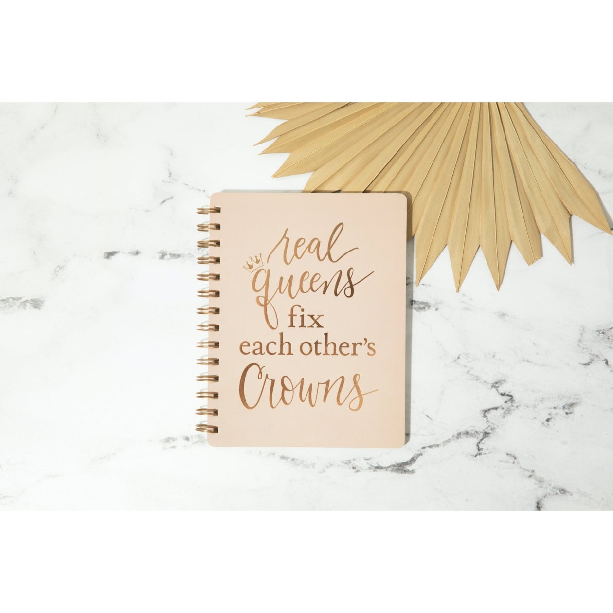 Real Queens Fix Each Other's Crowns Spiral Notebook in Blush Palette | 5.75" x 7.5" | 120 Lined Pages