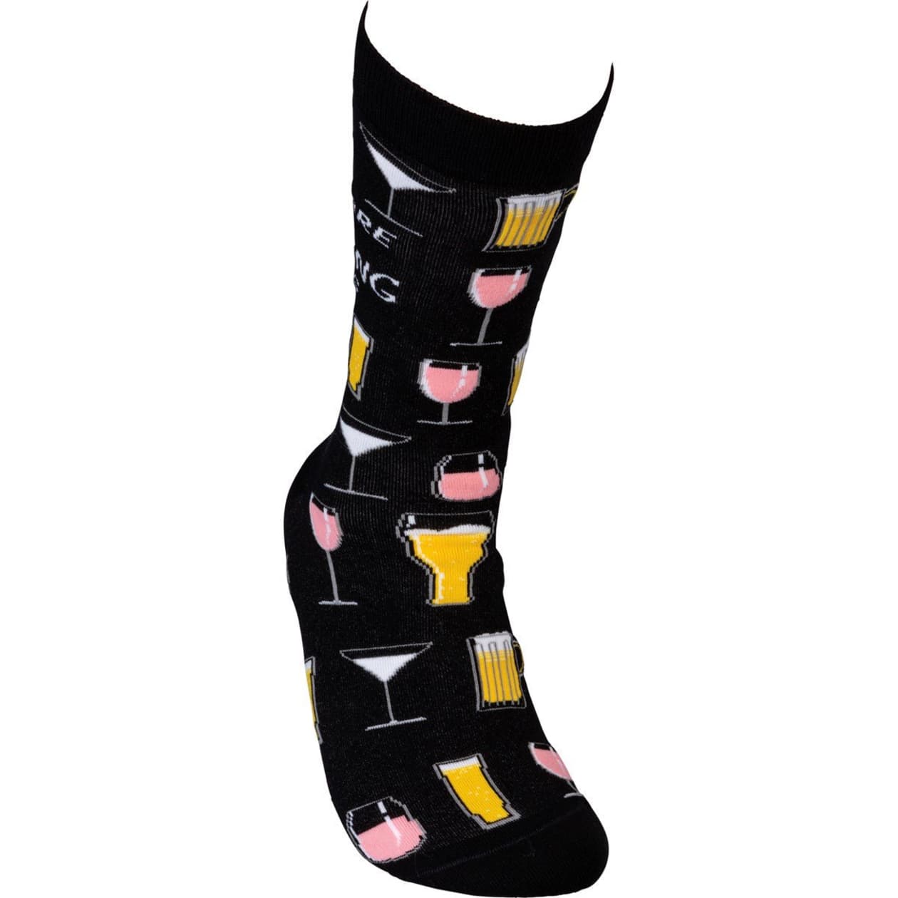 These Are My Drinking Socks Black Colorful Funny Novelty Socks with Cool Design, Bold/Crazy/Unique Specialty Dress Socks