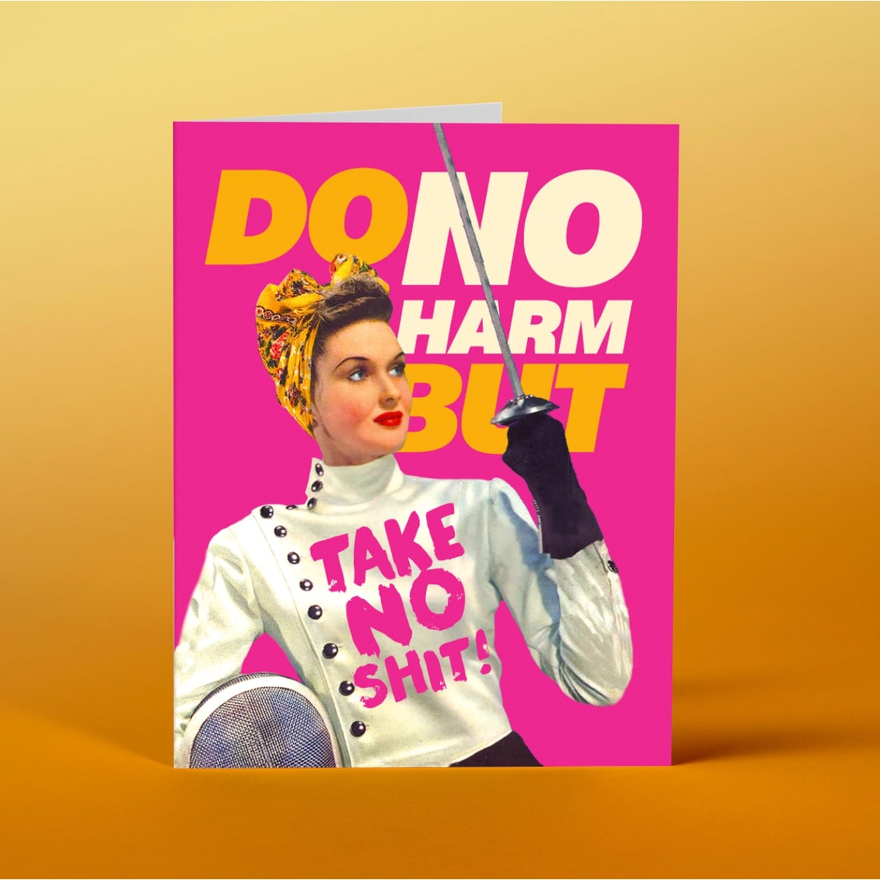 Do No Harm Greeting Card in Pink