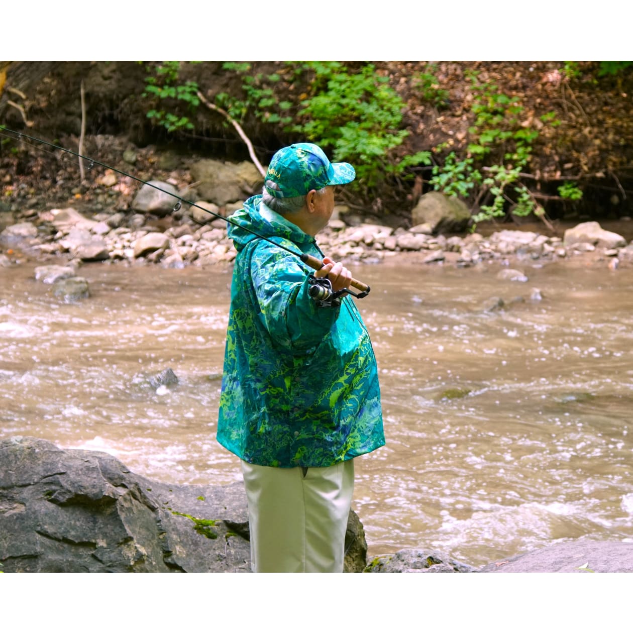 Brella 2015 Blue Green Unisex Rain Jacket