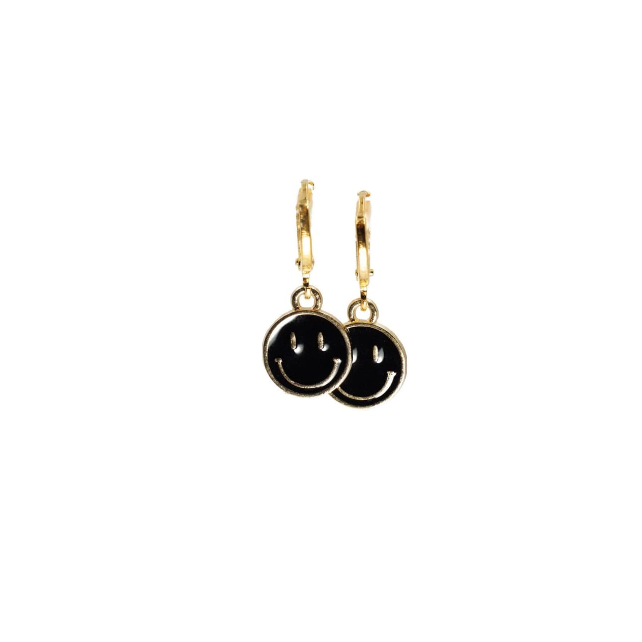 Retro '80s-'90s Dual Happy Face Charm Earrings | 4 Color Options | Yellow, Black, White, Pink