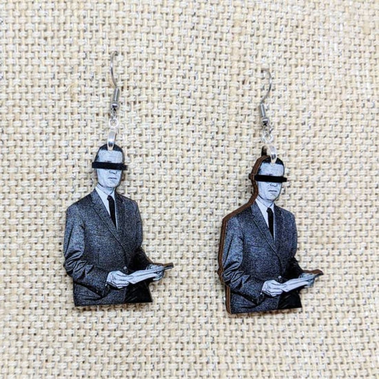 Censor Man Earrings | Handmade and Lightweight