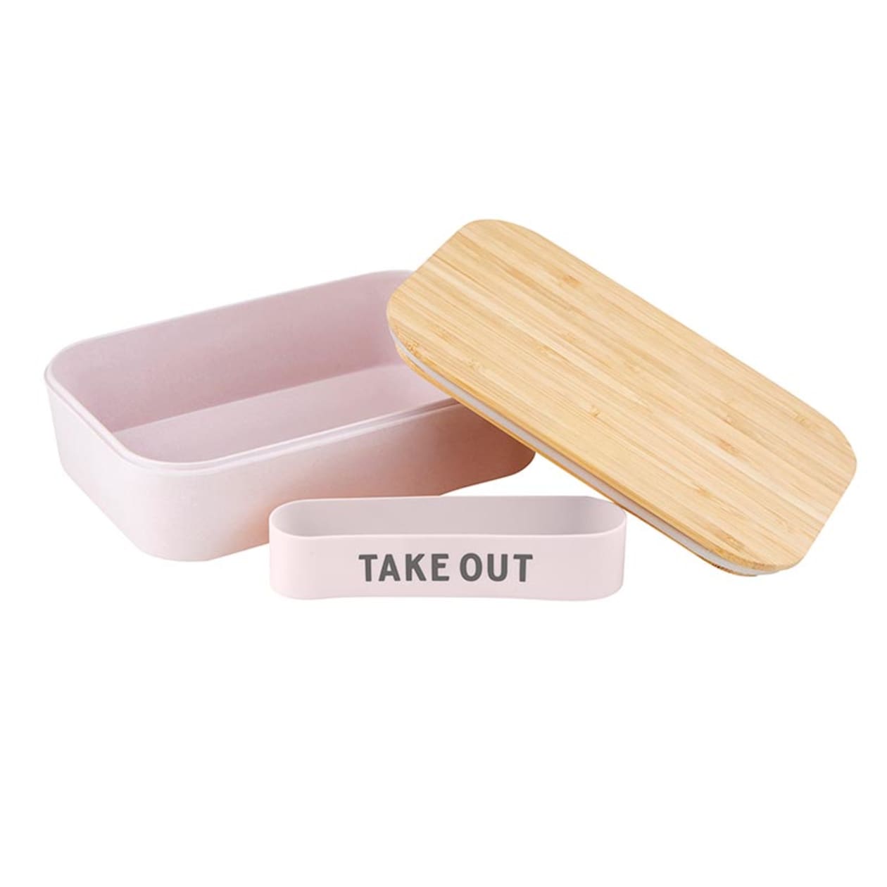 Take Out Bamboo Lunch Box in Blush Pink | Eco-Friendly and Sustainable | 7.5" x 5" x 2"