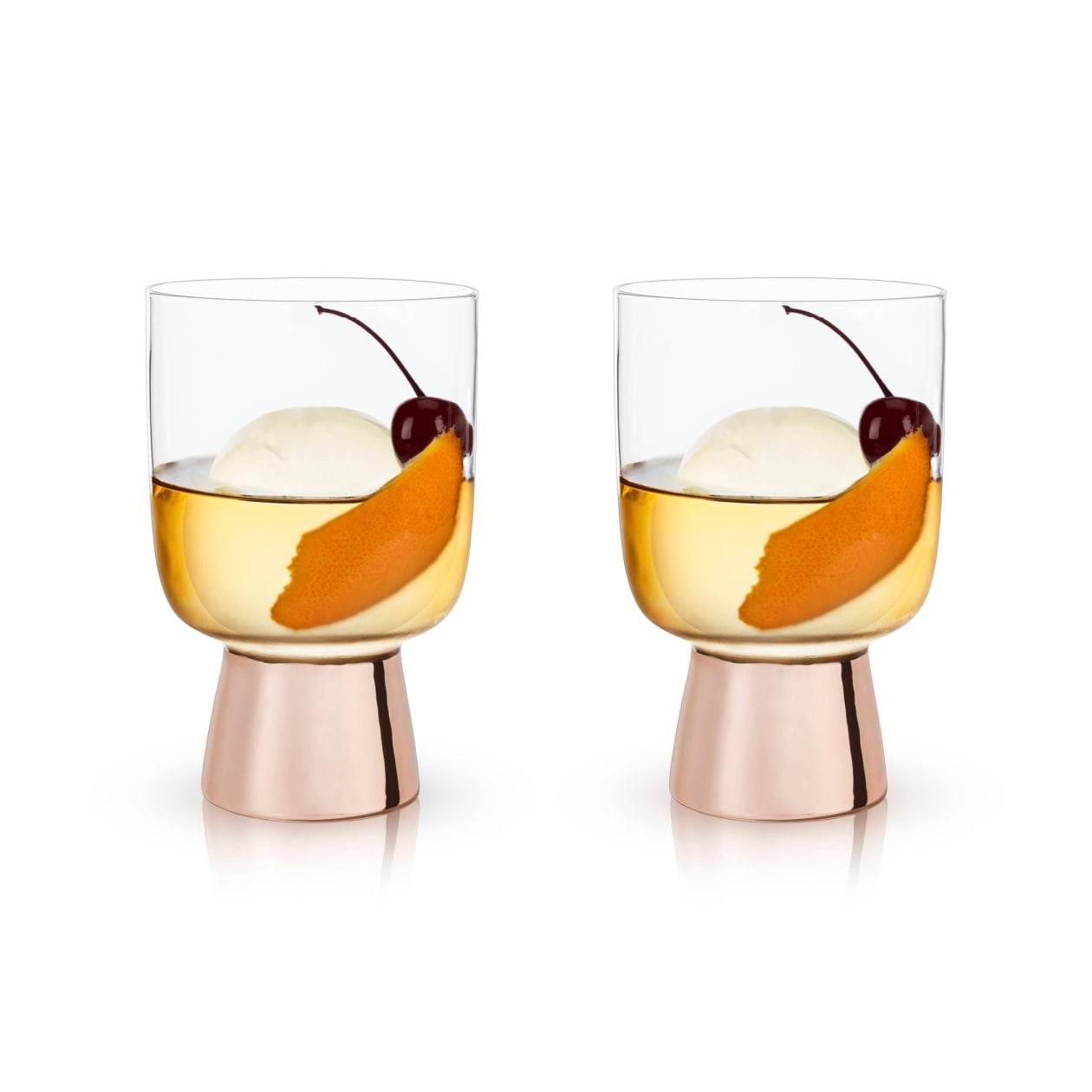 Set of 6 Raye Copper Footed Cocktail Tumblers in Gift Box