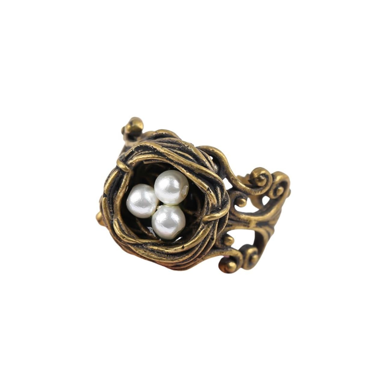 Bird's Nest Ring in Old Gold | Vintage | Adjustable Size | In a Gift Box