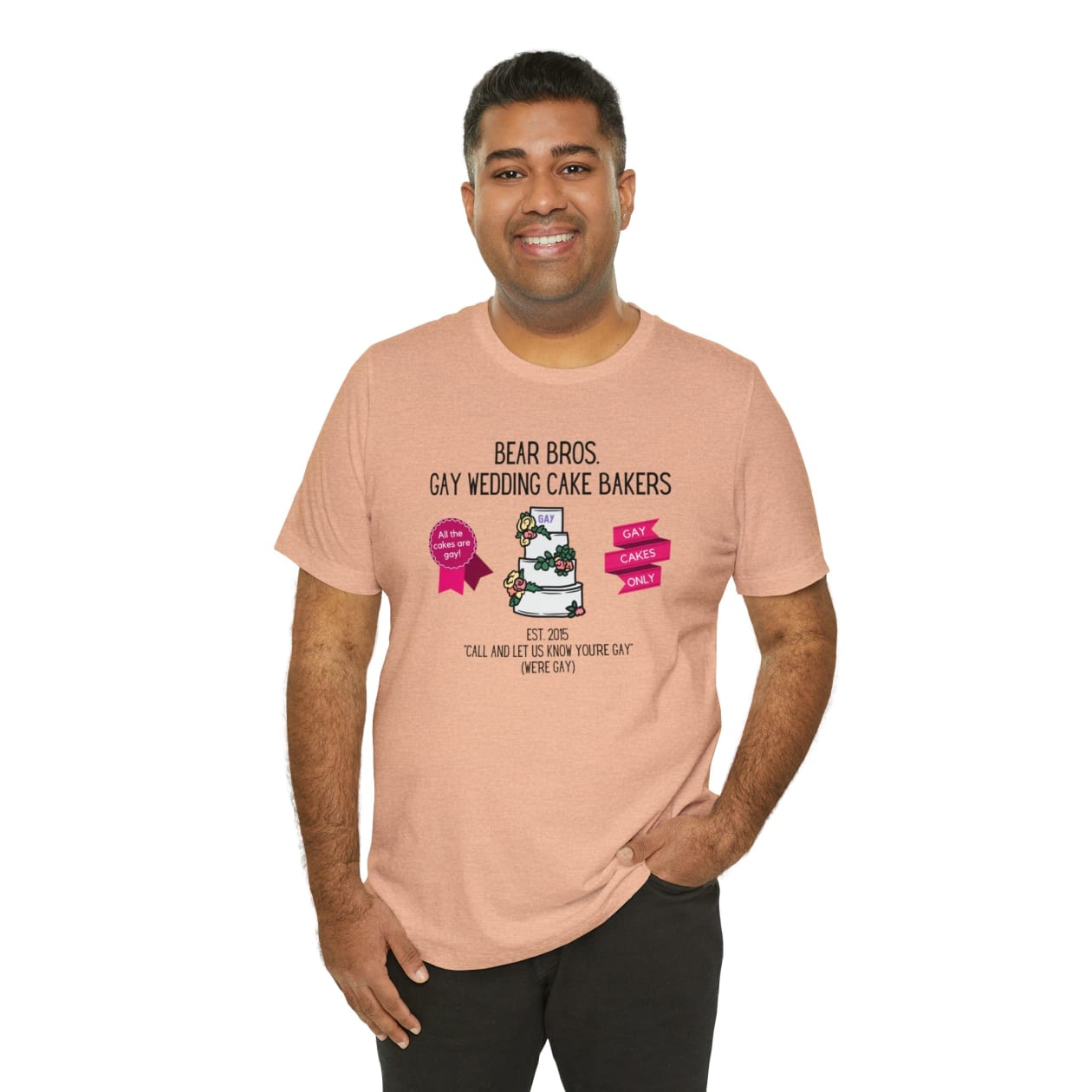 Bear Bros. Gay Wedding Cake Bakers Unisex Short Sleeve Tee [Multiple Color Options]